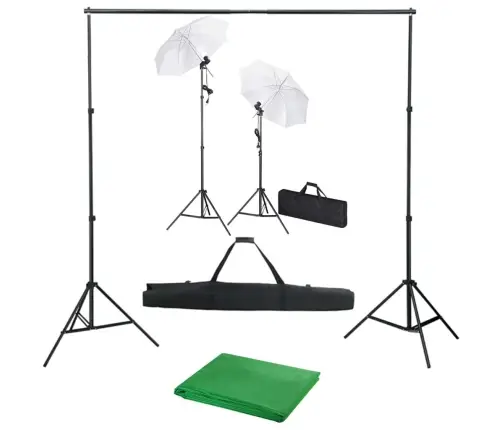 Fotostudijas Komplekts – Fons, Lampas Un Lietussargi Vidaxl