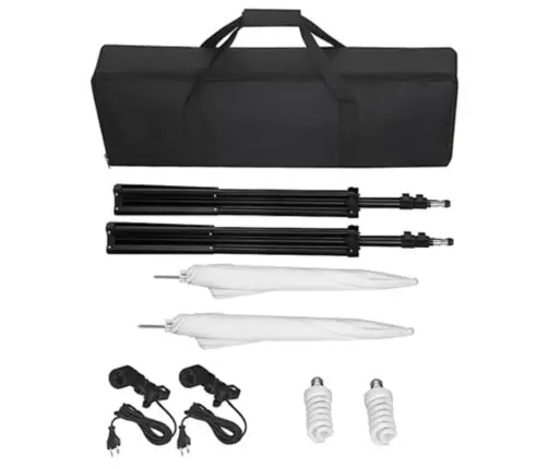 Fotostudijas Komplekts – Fons, Lampas Un Lietussargi Vidaxl