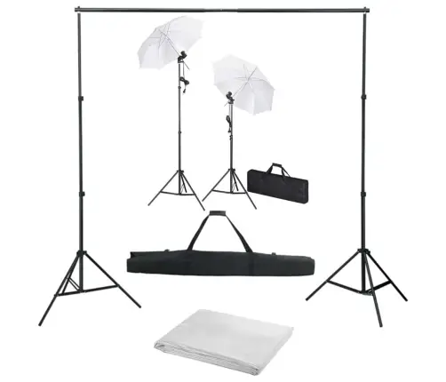 Fotostudijas Komplekts – Fons, Lampas Un Lietussargi Vidaxl