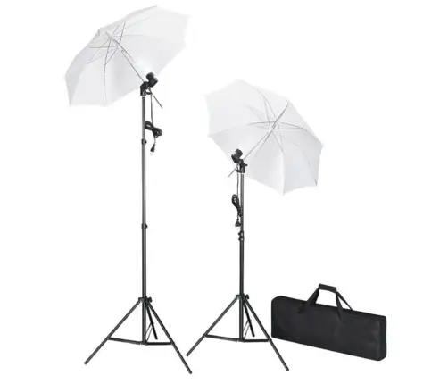 Fotostudijas Komplekts – Fons, Lampas Un Lietussargi Vidaxl