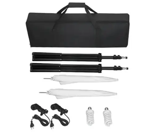 Fotostudijas Komplekts – Fons, Lampas Un Lietussargi Vidaxl