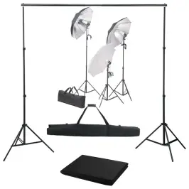 Fotostudijas Komplekts, Gaismas Un Fons Vidaxl