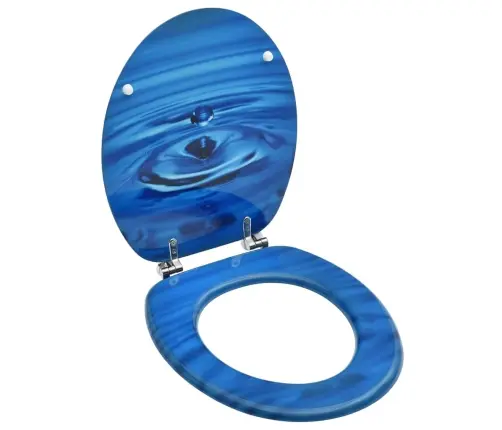 Klozeto Sėdynė Su Dangčiu, Mdf, Su Mėlynu Lašu