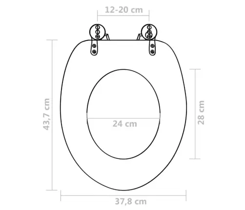 Klozeto Sėdynė Su Dangčiu, Mdf, Su Mėlynu Lašu