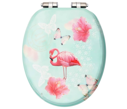 Tualetes Poda Sēdeklis, Lēni Aizverams, Mdf, Flamingo Dizains Vidaxl