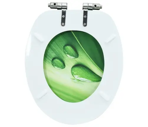 Klozeto Sėdynė Su Soft-Close Dangčiu, Mdf, Su Žaliu Lašu