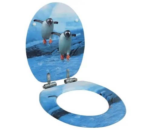 Tualetes Poda Sēdeklis, Lēni Aizverams, Mdf, Pingvīnu Dizains Vidaxl