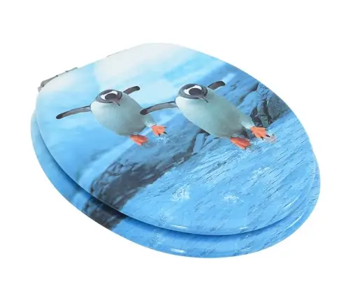 Tualetes Poda Sēdeklis, Lēni Aizverams, Mdf, Pingvīnu Dizains Vidaxl