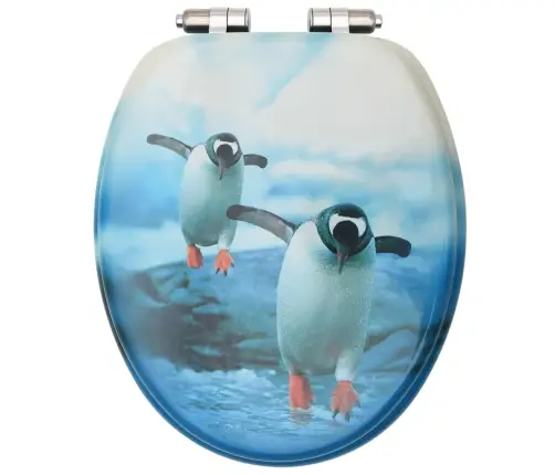 Tualetes Poda Sēdeklis, Lēni Aizverams, Mdf, Pingvīnu Dizains Vidaxl