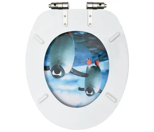 Tualetes Poda Sēdeklis, Lēni Aizverams, Mdf, Pingvīnu Dizains Vidaxl