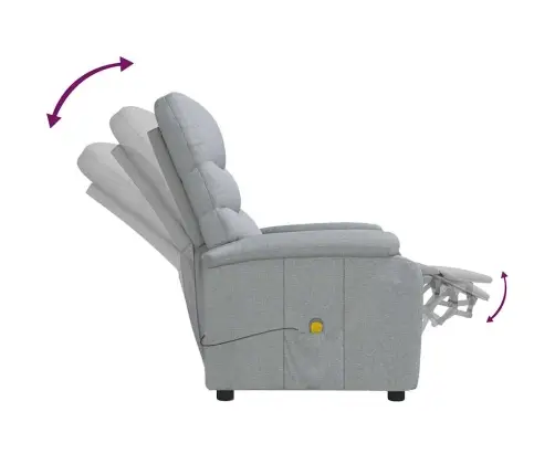 Masāžas Krēsls, Gaiši Pelēks Audums Vidaxl