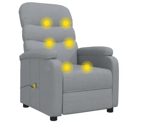 Masāžas Krēsls, Gaiši Pelēks Audums Vidaxl