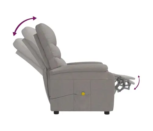 Masāžas Krēsls, Pelēkbrūns Audums Vidaxl