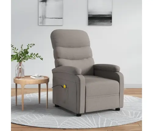 Masāžas Krēsls, Pelēkbrūns Audums Vidaxl