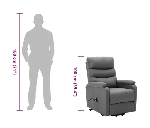 Atsistojantis Krėslas, Šviesiai Pilkos Spalvos, Audinys