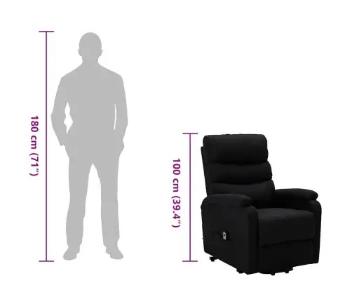 Atsistojantis Krėslas, Juodos Spalvos, Audinys