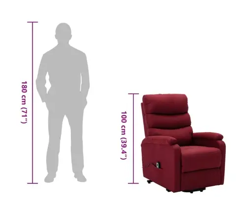 Atsistojantis Krėslas, Raudonojo Vyno Spalvos, Audinys