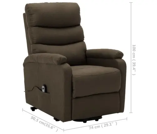 Atpūtas Krēsls, Paceļams, Brūns Audums Vidaxl