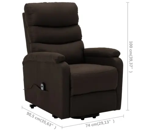 Püsti Tõusmist Toetav Tugitool, Tumepruun, Kangas