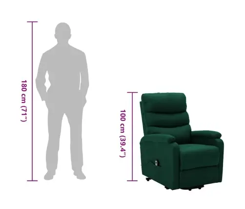 Püsti Tõusmist Toetav Tugitool, Tumeroheline, Kangas