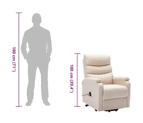 Püsti Tõusmist Toetav Tugitool, Kreemjas, Kangas