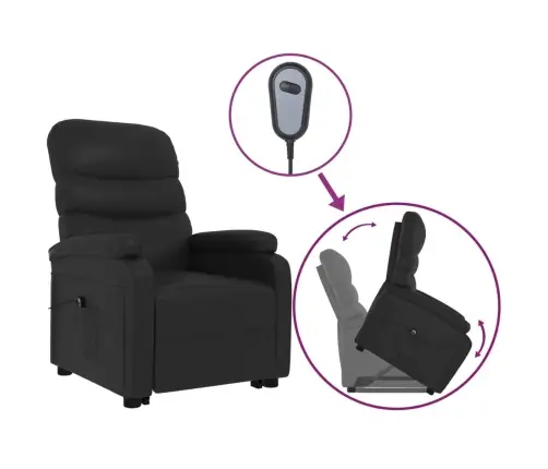 Püsti Tõusmist Toetav Tool, Must, Kunstnahk