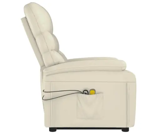 Masāžas Krēsls, Paceļams, Krēmbalta Mākslīgā Āda Vidaxl