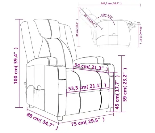 Masāžas Krēsls, Brūna Mākslīgā Āda Vidaxl