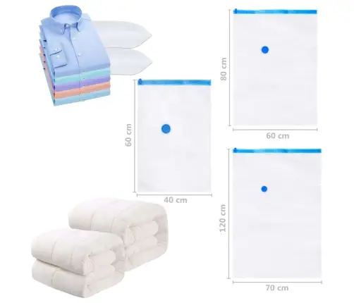 Vakuuminiai Maišai Drabužiams, 10Vnt., 60X40Cm