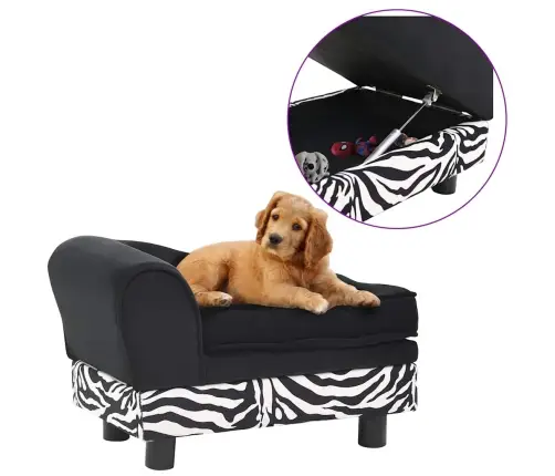 Dīvāns Suņiem, Melns, 57X34X36 Cm, Plīšs Vidaxl