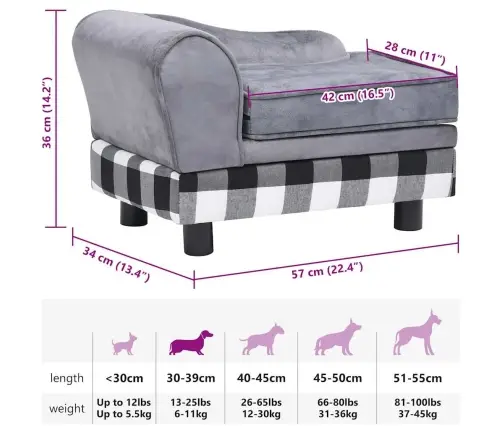 Koertediivan Hall 57 X 34 X 36 Cm Plüüs