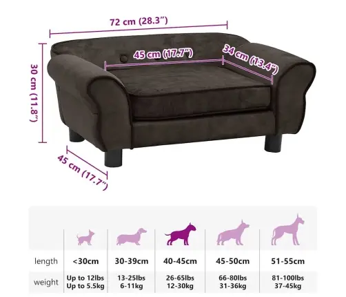 Koertediivan Pruun 72 X 45 X 30 Cm Plüüs