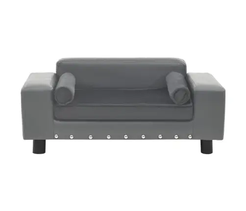 Suņu Dīvāns, Pelēks, 81X43X31 Cm, Plīšs, Mākslīgā Āda Vidaxl