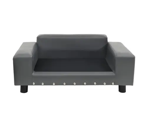 Suņu Dīvāns, Pelēks, 81X43X31 Cm, Plīšs, Mākslīgā Āda Vidaxl