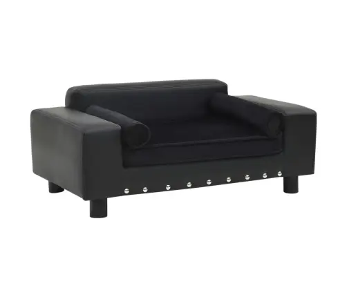 Lova Šunims, Juoda, 81X43X31cm Pliušas Ir Dirbtinė Oda