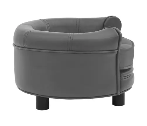 Suņu Dīvāns, Pelēks, 48X48X32 Cm, Plīšs, Mākslīgā Āda Vidaxl