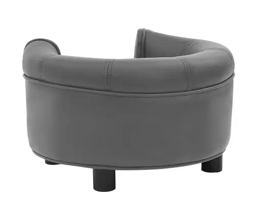 Suņu Dīvāns, Pelēks, 48X48X32 Cm, Plīšs, Mākslīgā Āda Vidaxl