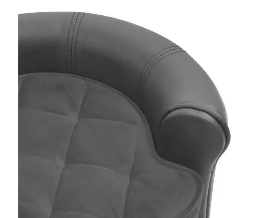 Suņu Dīvāns, Pelēks, 48X48X32 Cm, Plīšs, Mākslīgā Āda Vidaxl