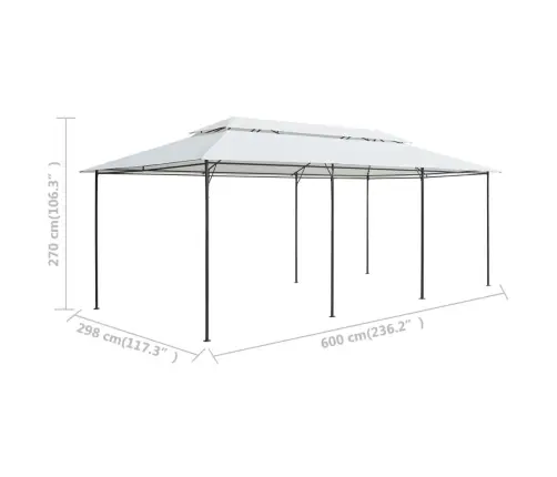 Dārza Nojume, 600X298X270 Cm, Balta, 180G/M² Vidaxl