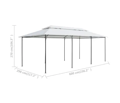 Varikatus Kardinatega, 600 X 298 X 270 cm Valge, 180 G/M²