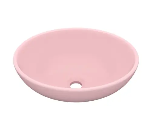 Izlietne, Ovāla Forma, 40X33 Cm, Matēta Rozā Keramika Vidaxl