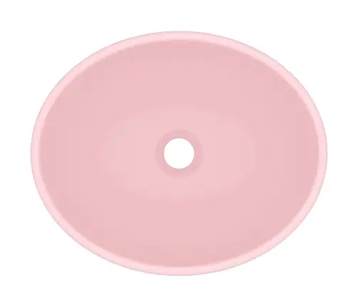 Izlietne, Ovāla Forma, 40X33 Cm, Matēta Rozā Keramika Vidaxl
