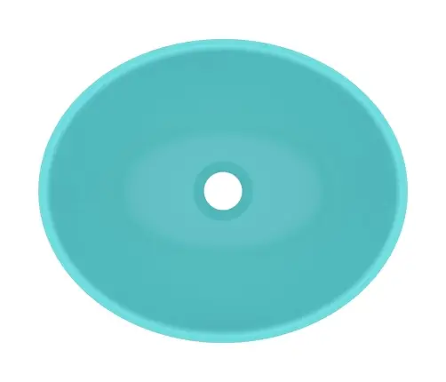 Izlietne, Ovāla Forma, 40X33 Cm, Matēta Gaiši Zaļa Keramika Vidaxl