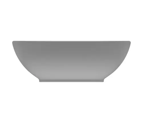 Izlietne, Ovāla Forma, 40X33 Cm, Matēta Gaiši Pelēka Keramika Vidaxl