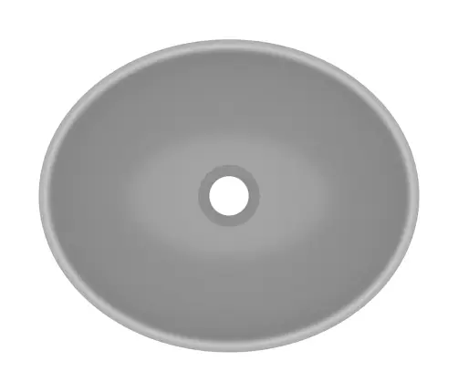 Izlietne, Ovāla Forma, 40X33 Cm, Matēta Gaiši Pelēka Keramika Vidaxl