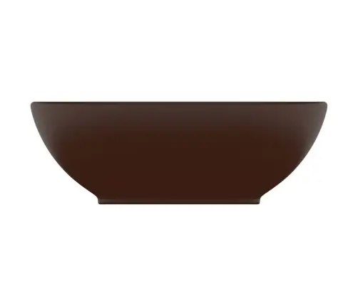 Izlietne, Ovāla Forma, 40X33 Cm, Matēta Tumši Brūna Keramika Vidaxl