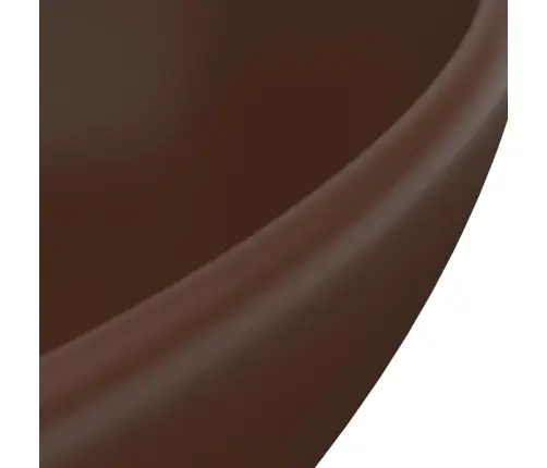 Izlietne, Ovāla Forma, 40X33 Cm, Matēta Tumši Brūna Keramika Vidaxl