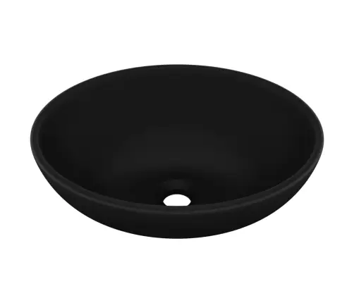 Prabangus Praustuvas, Matinis Juodas, 40X33cm Keramika, Ovalus