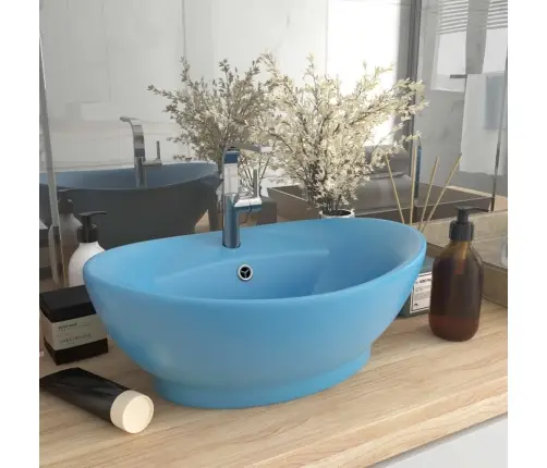 Prabangus Praustuvas, Matinis Mėlynas, 58,5X39cm Keramika Prabangus Praustuvas, Matinis Mėlynas, 58,5X39cm Keramika