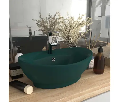 Prabangus Praustuvas, Matinis Žalias, 58,5X39cm Keramika